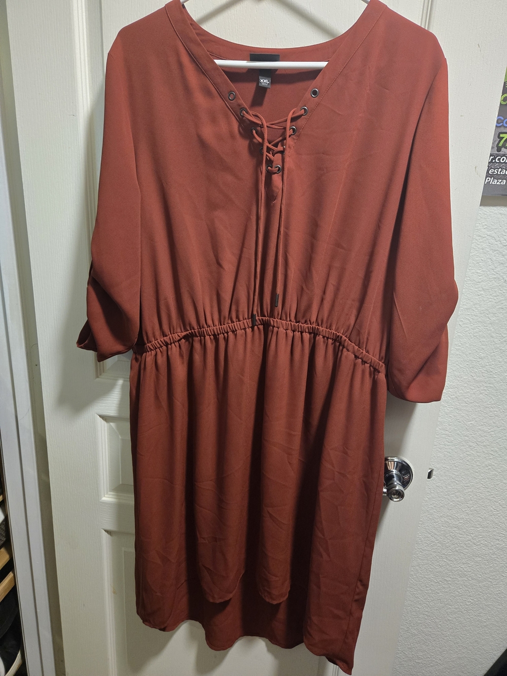 Mossimo Rust Lace-Up Midi Dress